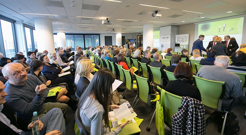 Konferencja pn. \u201ESTRES W PRACY \u2013 skala problemu, konsekwencje, profilaktyka\u201D zorganizowana przez ZUS i CIOP-PIB, 25 listopada 2015 r., Warszawa, Centrum Konferencyjne EUROCENTRUM