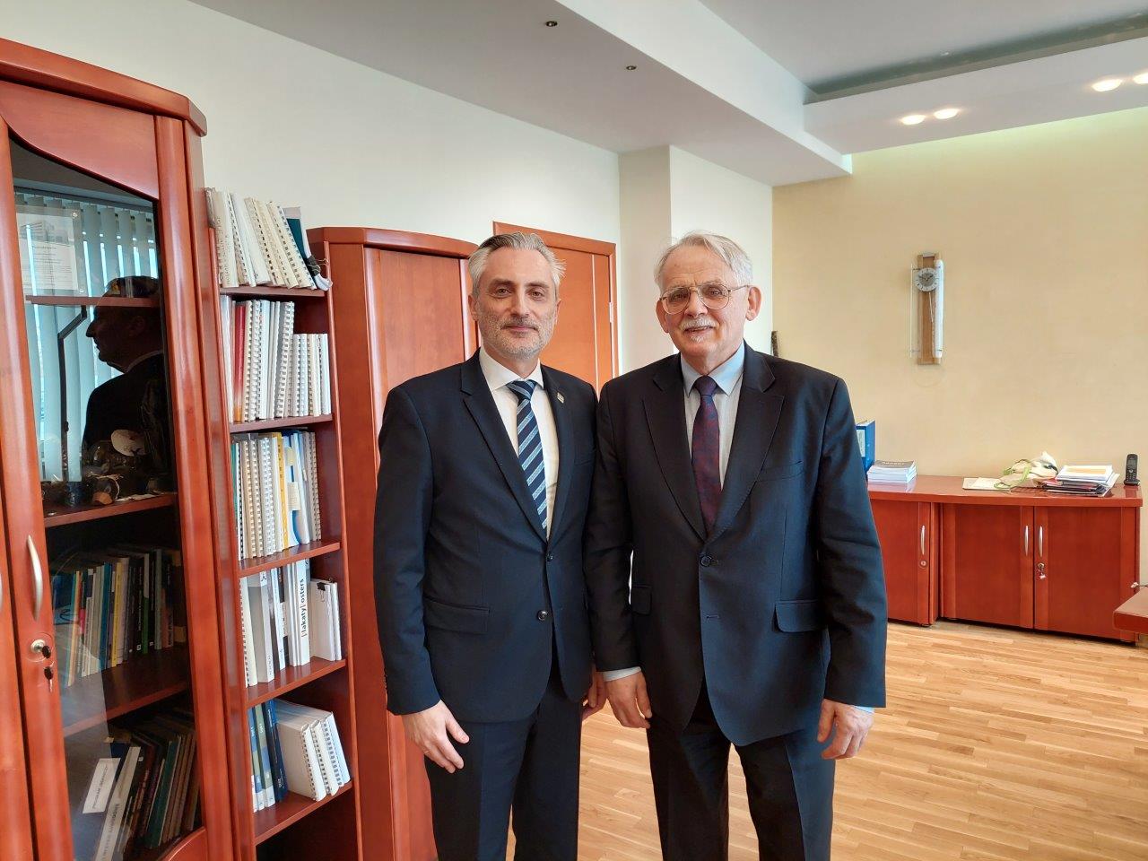 Wizyta w CIOP-PIB pana dr Marka Ostrowskiego, Przewodnicz\u0105cego Og\u00F3lnopolskiego Porozumienia Zwi\u0105zk\u00F3w Zawodowych, 3 kwietnia 2023 r.